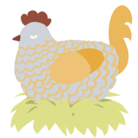 A mist and honey chicken with a lace pattern