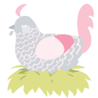 A mist and rose chicken with a lace pattern