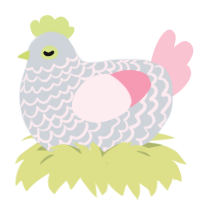 Iron, a mist and rose chicken with a lace pattern