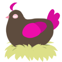 A bark and fuchsia chicken