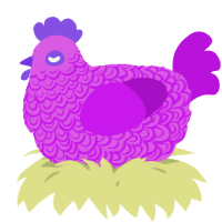 A orchid and amethyst chicken with a double-lace pattern