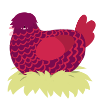 Fire Engine, a wine and crimson chicken with a lace pattern