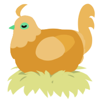 A orange and honey chicken with a head pattern
