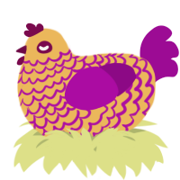 A honey and plum chicken with a lace pattern