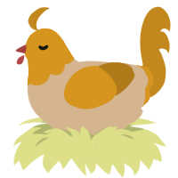 MacademiaNut, a beige and ochre chicken with a head pattern