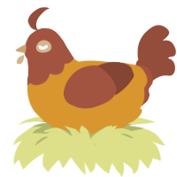 Hazelnut, a orange and russet chicken with a head pattern