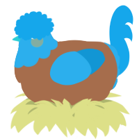 A brown and sky chicken with a head pattern