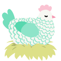 Fine China Teacup, a white and mint chicken with a lace pattern