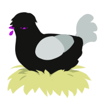 omg emo chicken, a black and silver chicken