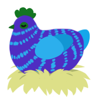 (unnamed), a indigo and sky chicken with a bar pattern