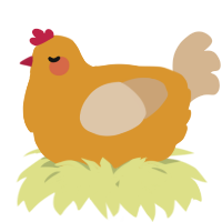 A orange and beige chicken