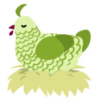 lettuce, a apple and chartreuse chicken with a lace pattern