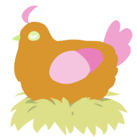 A orange and pink chicken