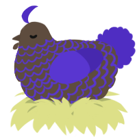 A bark and indigo chicken with a lace pattern