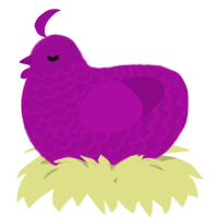 A plum chicken with a lace pattern