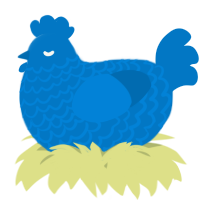 A sapphire chicken with a lace pattern