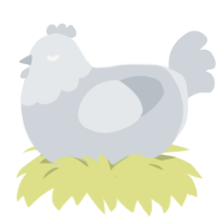 Steampunk, a mist chicken with a head pattern
