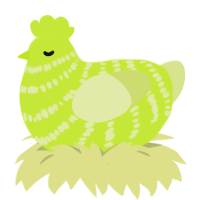 A lime and lemon chicken with a bar pattern