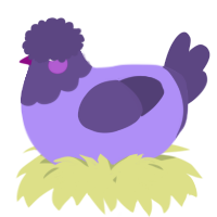 A lilac and overcast chicken with a head pattern
