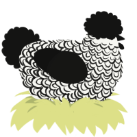 Slate, a white and black chicken with a double-lace pattern