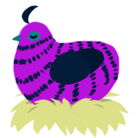 Scene Freak, a amethyst and tumblr chicken with a bar pattern