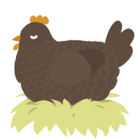 A bark chicken with a lace pattern
