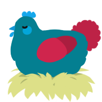 A sea and crimson chicken