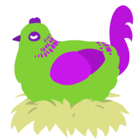 A grass and amethyst chicken with a neck-band pattern