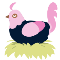 Night Cherry, a tumblr and pink chicken with a head pattern