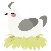 A white and ash chicken