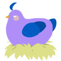 A lilac and ultramarine chicken