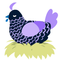 A tumblr and lilac chicken with a lace pattern