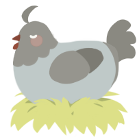 A silver and ash chicken with a head pattern