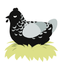 恋人, a black and silver chicken with a half-lace pattern