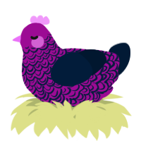 A plum and tumblr chicken with a double-lace pattern