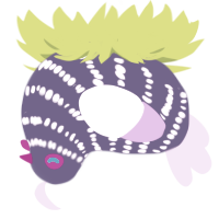 cheshire, a overcast and lavender chicken with a bar pattern