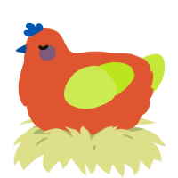 A vermilion and lime chicken