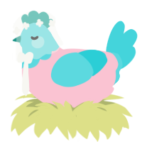 Trans Fusion, a rose and aqua chicken with a head pattern