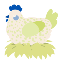 A cream and lemon chicken with a speckle pattern