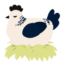 A cream and tumblr chicken with a neck-band pattern