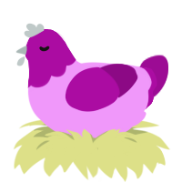 plumrose, a lavender and plum chicken with a head pattern