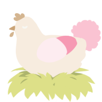 A cream and rose chicken