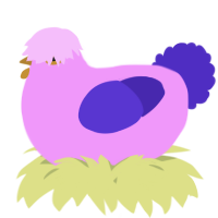 A lavender and indigo chicken
