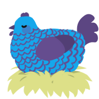 A sky and overcast chicken with a lace pattern