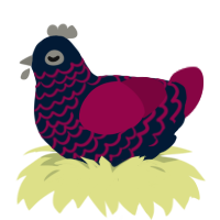 Rose Petal, a tumblr and maroon chicken with a lace pattern