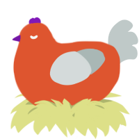 A vermilion and silver chicken