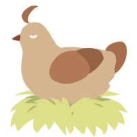 A beige and brown chicken