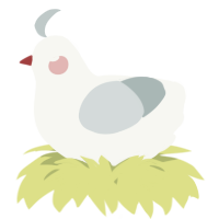 A white and silver chicken