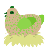 (unnamed), a beige and grass chicken with a speckle pattern