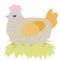 A mist and honey chicken with a lace pattern